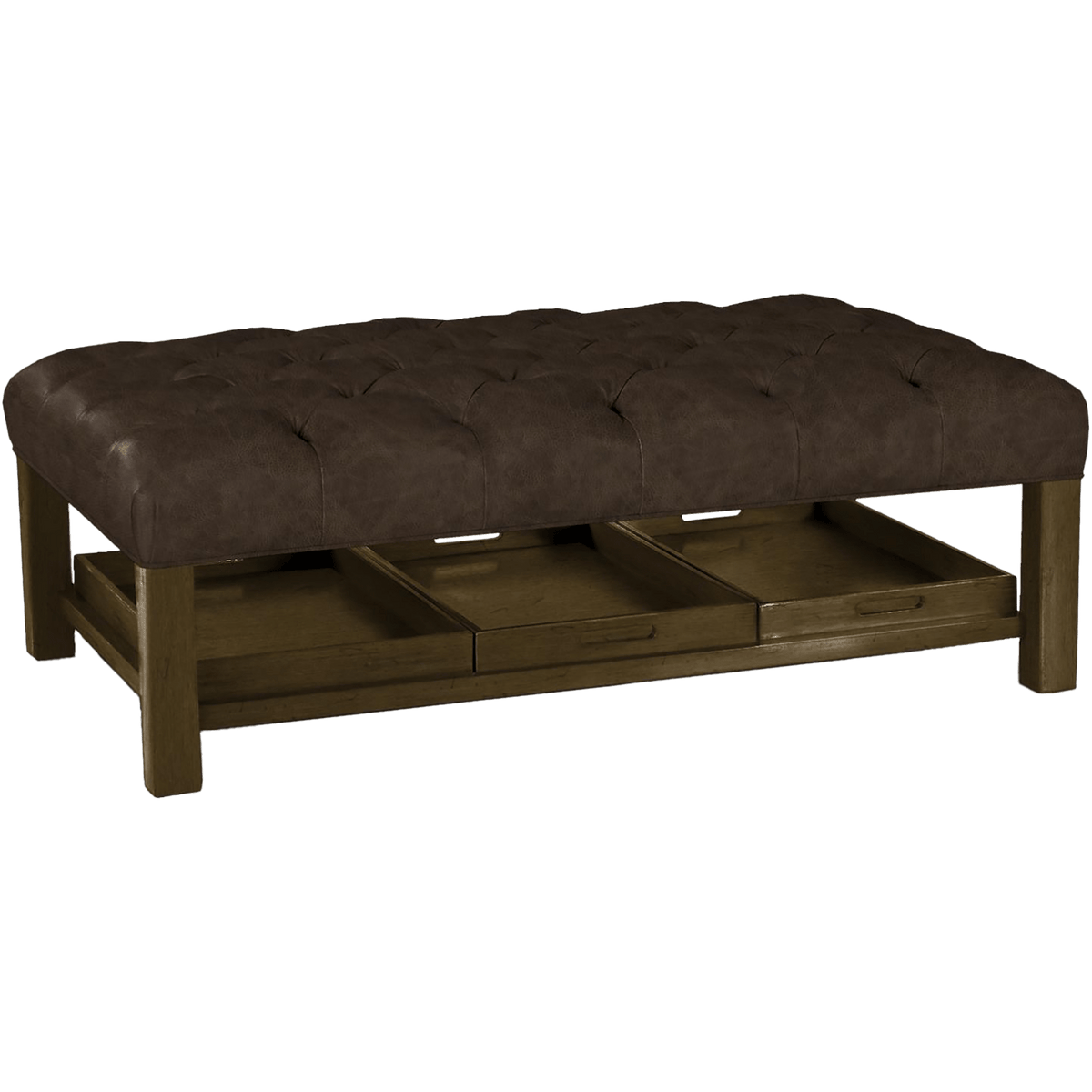 Gavriell Genuine Leather Large Ottoman - Made in U.S.A. - Coja