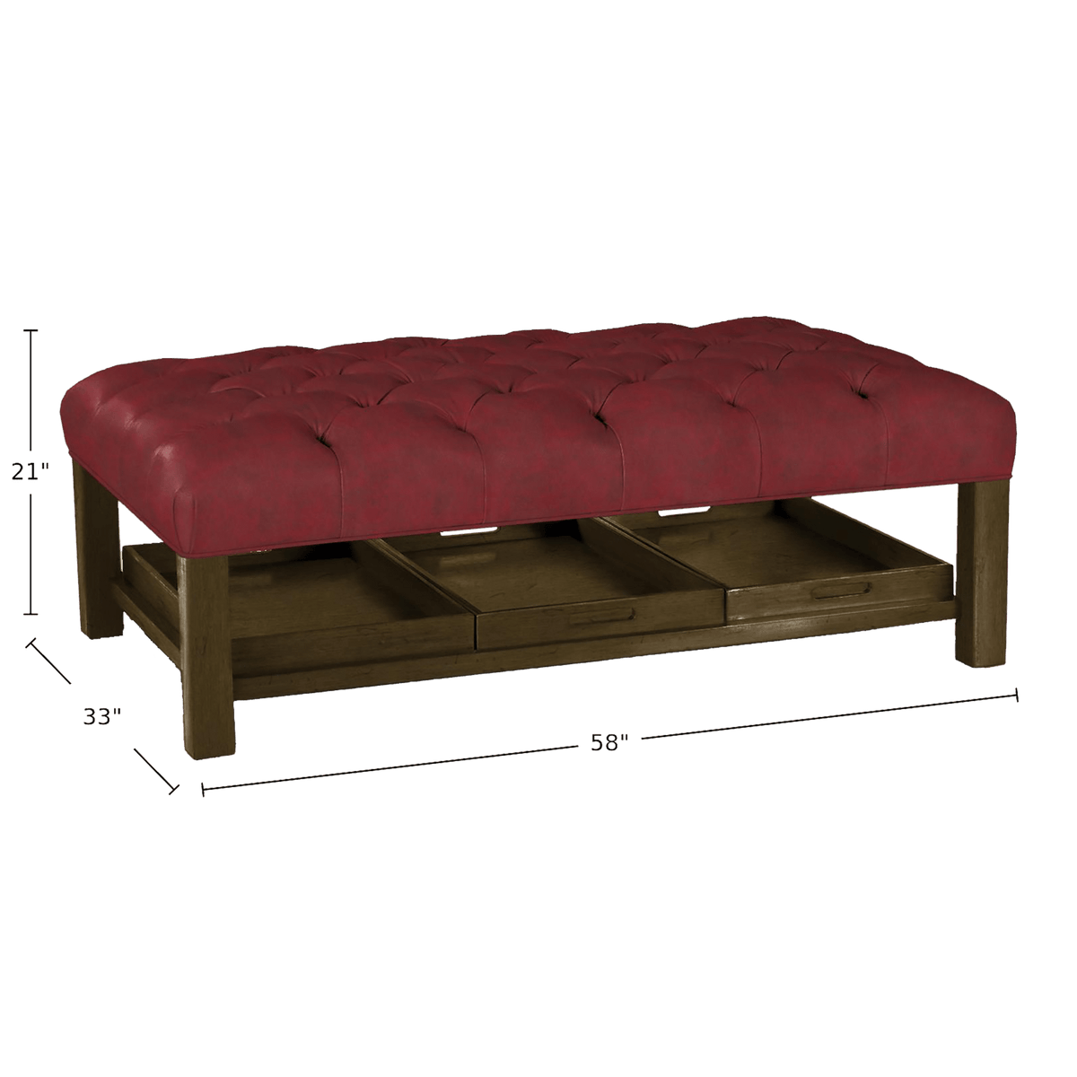 Gavriell Genuine Leather Large Ottoman - Made in U.S.A. - Coja