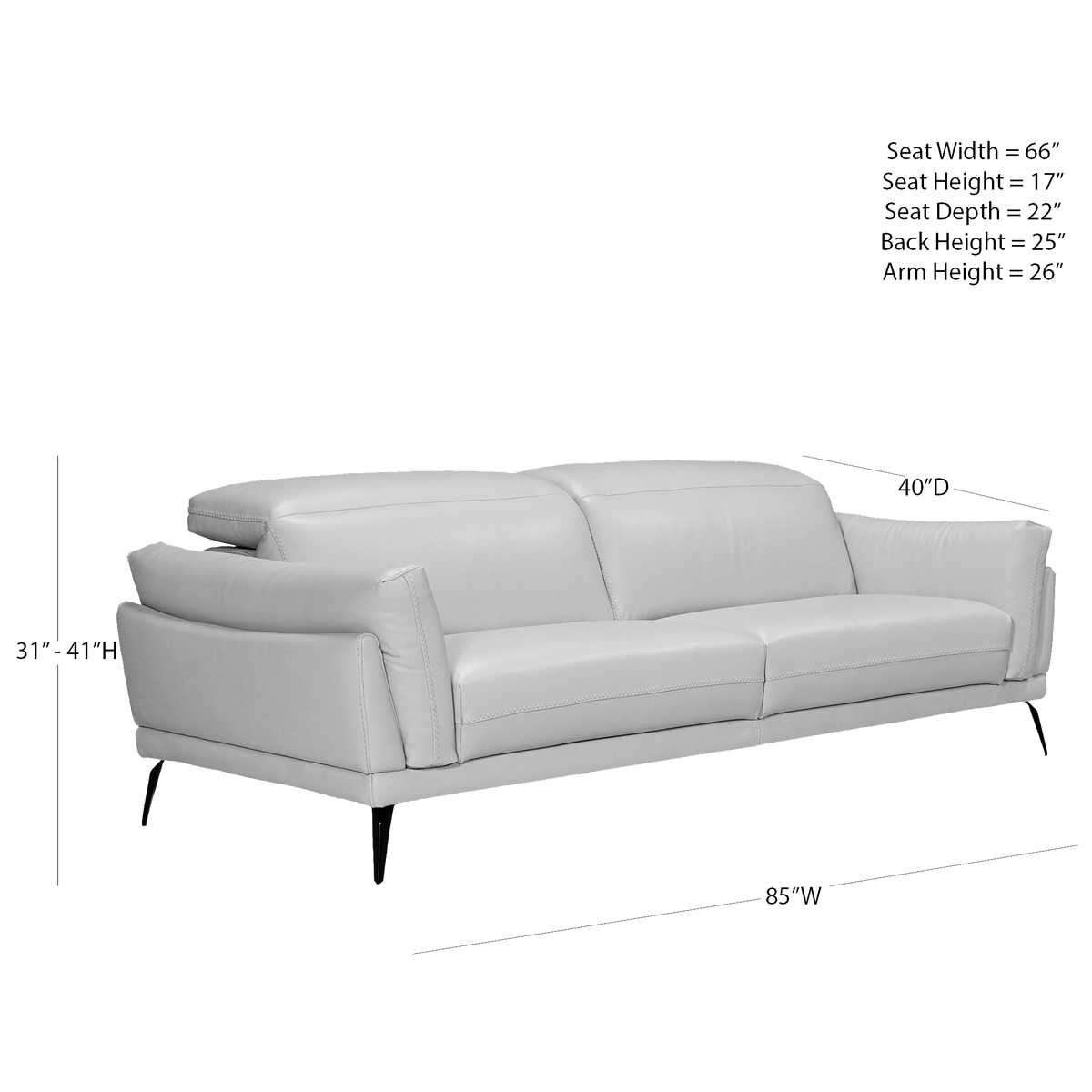 Guilietta Contemporary Italian Leather Sofa - Coja