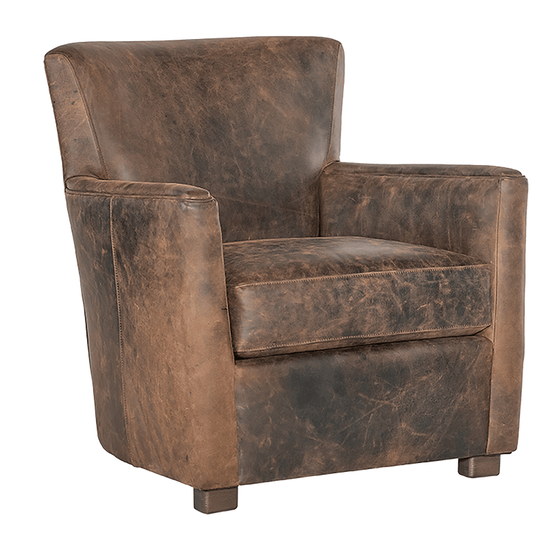 Groton Accent Chair, Leather, Brown