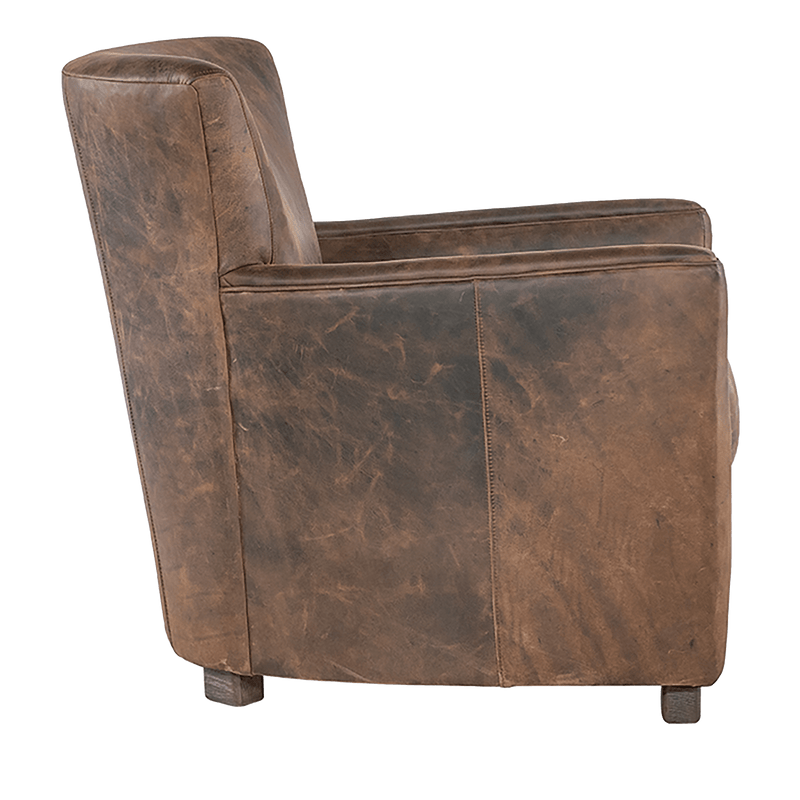 Groton Accent Chair, Leather, Brown