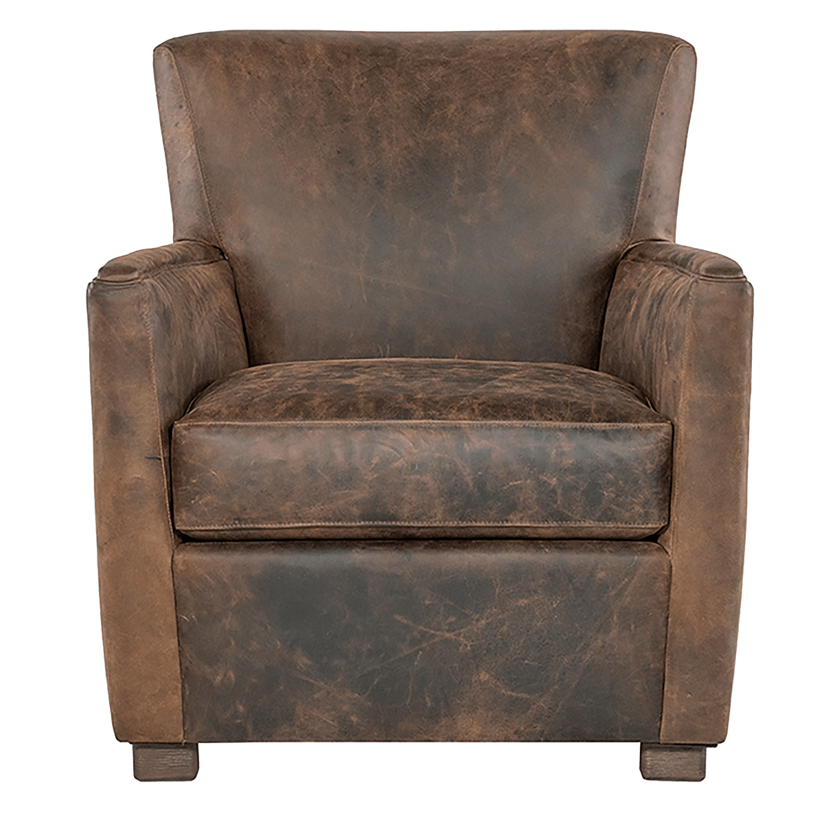 Groton Accent Chair, Leather, Brown