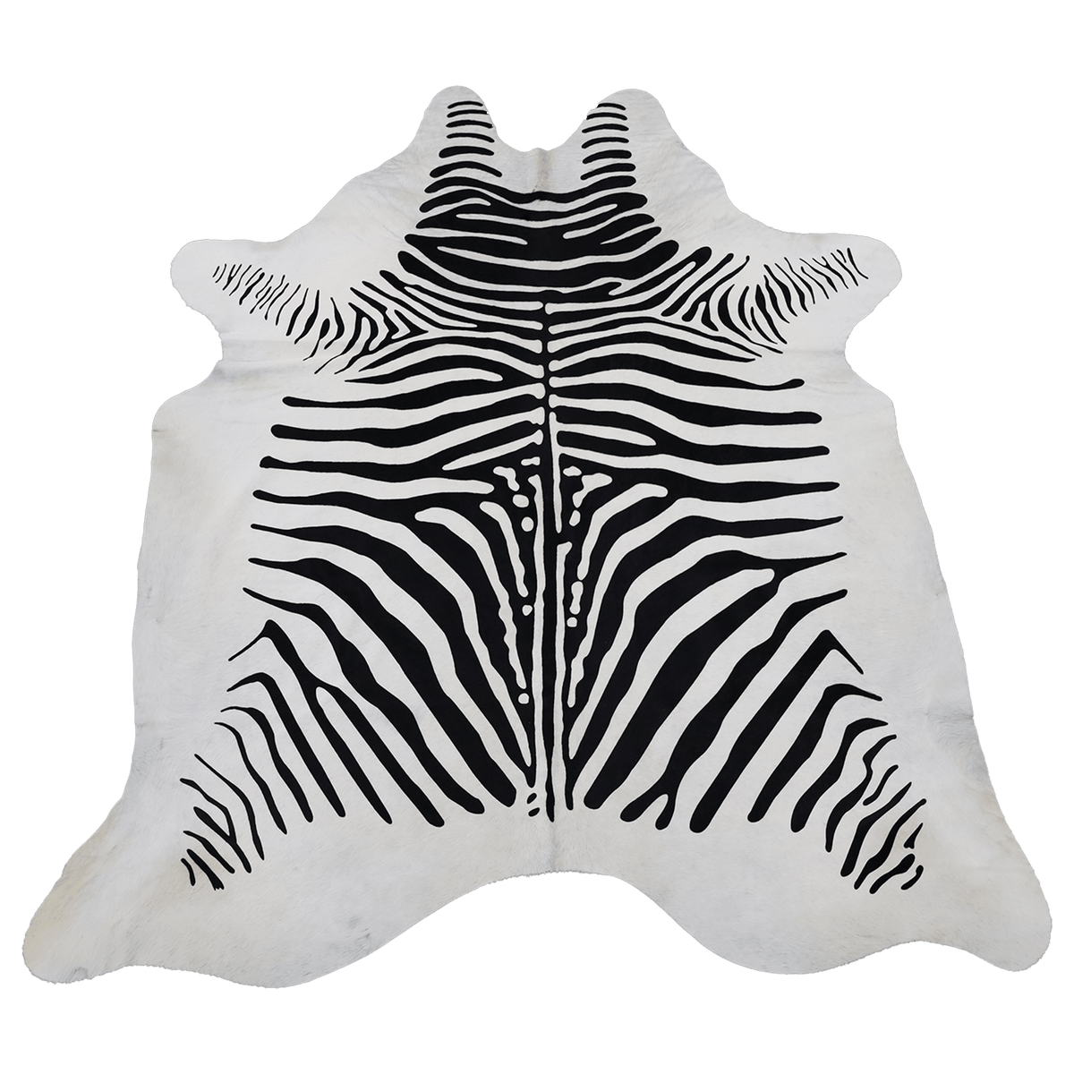 Black and White Zebra Stencil Hair on Hide - Coja