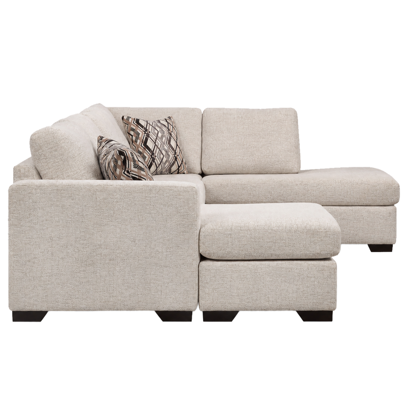Hasli Beige Fabric Sectional Sofa with Chaise