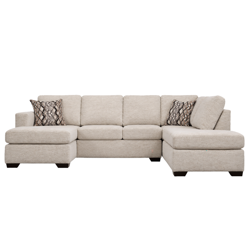 Hasli Beige Fabric Sectional Sofa with Chaise