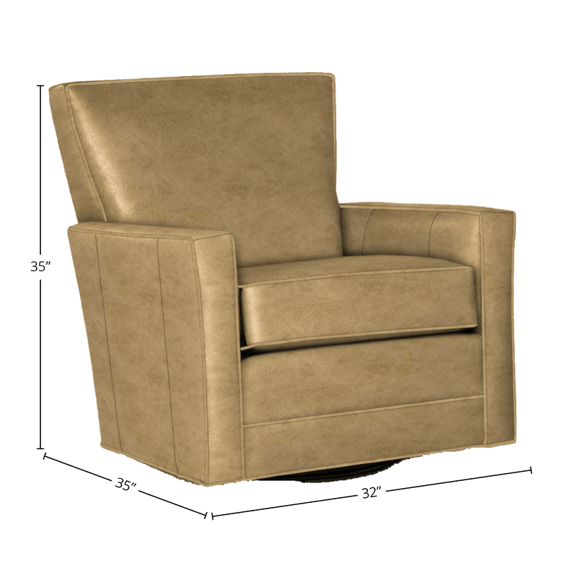 Helenora Genuine Leather Swivel Glider Chair - Made in U.S.A. - Coja