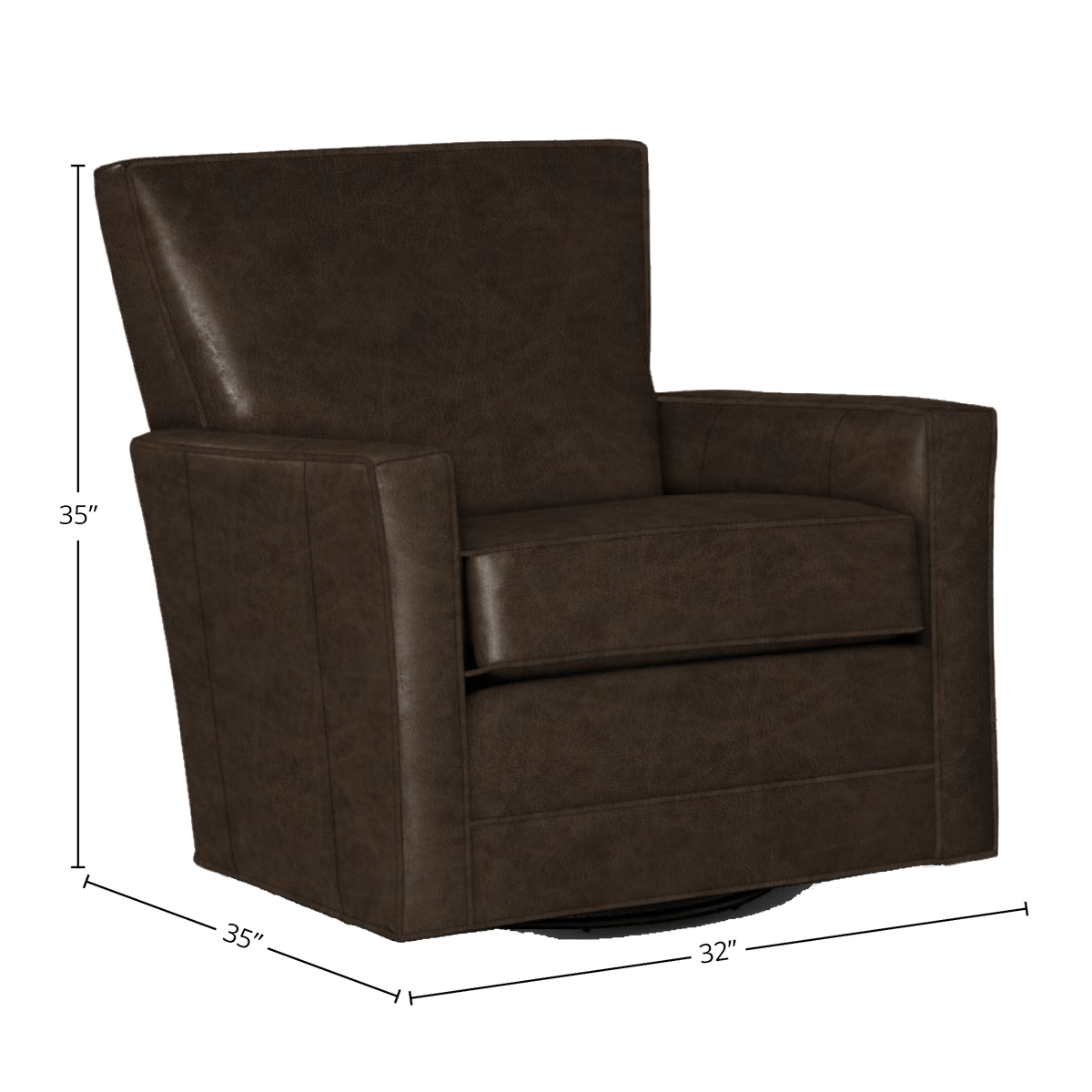 Helenora Genuine Leather Swivel Glider Chair - Made in U.S.A. - Coja