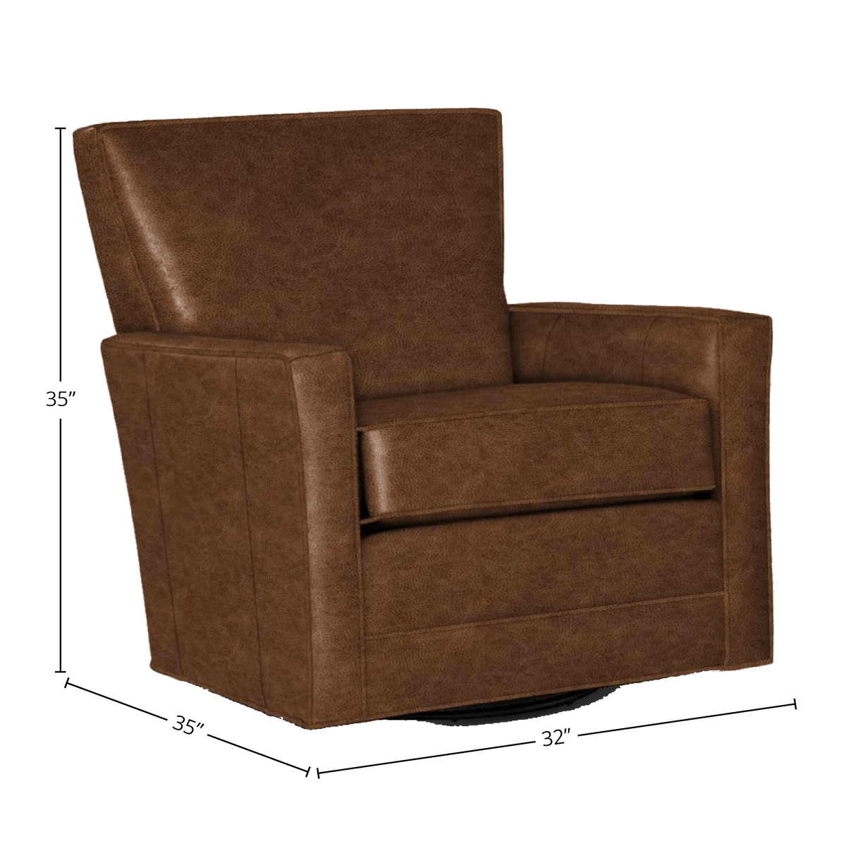 Helenora Genuine Leather Swivel Glider Chair - Made in U.S.A. - Coja