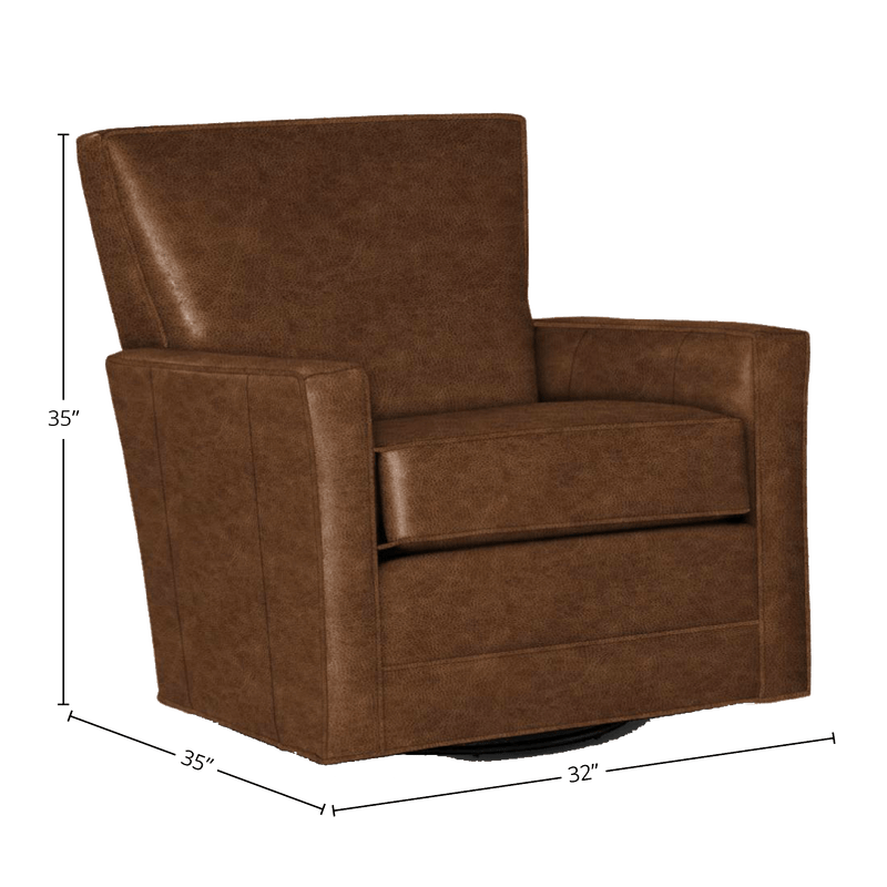 Helenora Genuine Leather Swivel Glider Chair - Made in U.S.A. - Coja