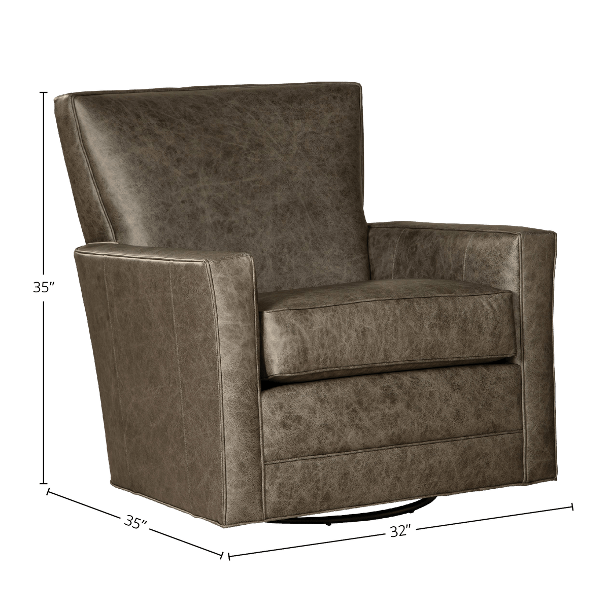 Helenora Genuine Leather Swivel Glider Chair - Made in U.S.A. - Coja