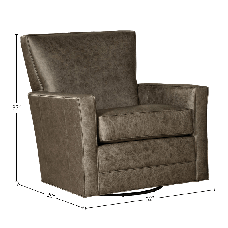 Helenora Genuine Leather Swivel Glider Chair - Made in U.S.A. - Coja