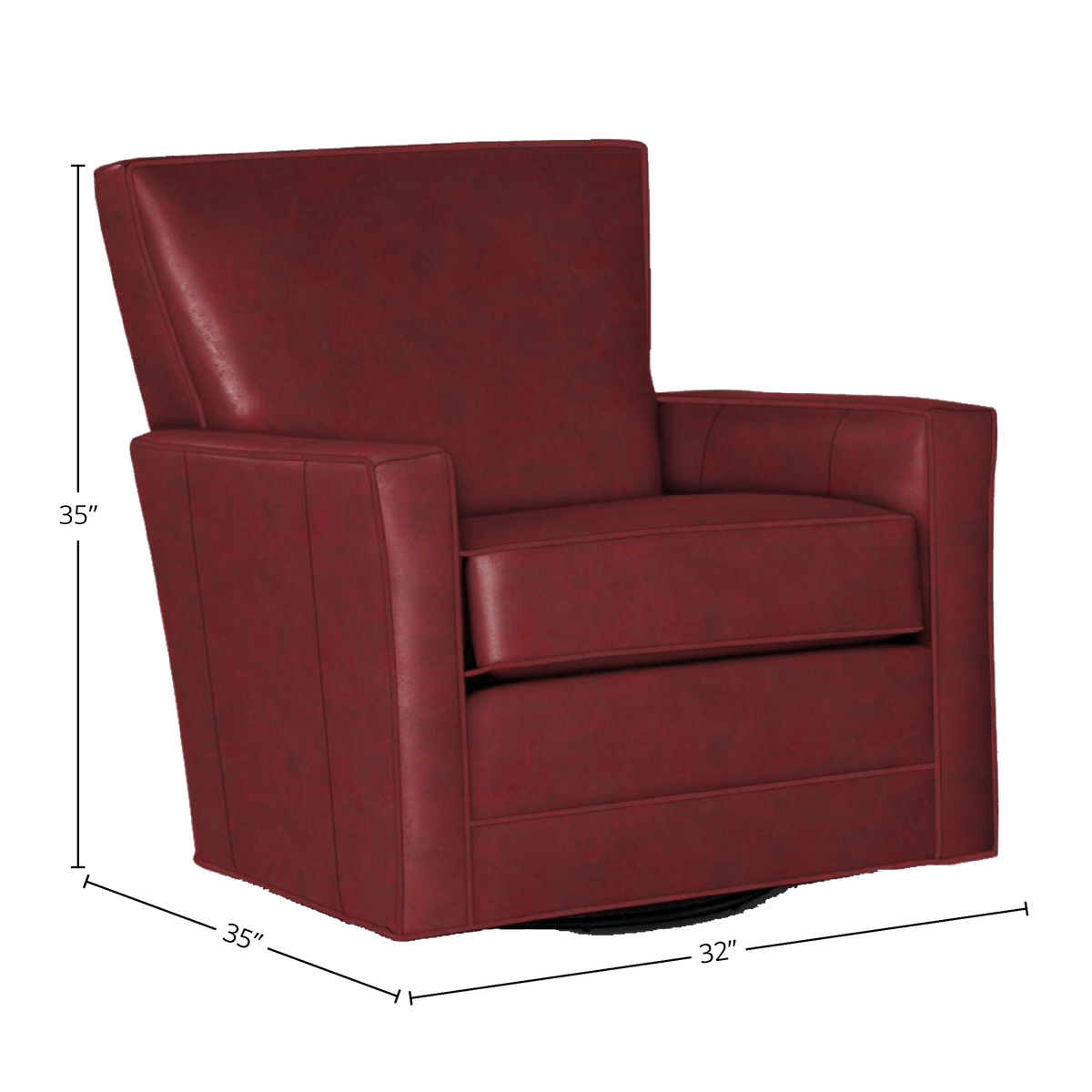 Helenora Genuine Leather Swivel Glider Chair - Made in U.S.A. - Coja