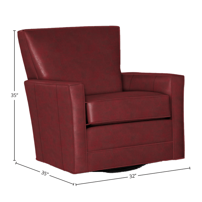 Helenora Genuine Leather Swivel Glider Chair - Made in U.S.A. - Coja