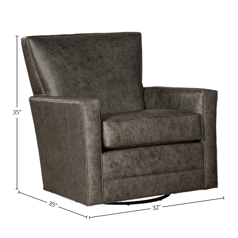 Helenora Genuine Leather Swivel Glider Chair - Made in U.S.A. - Coja