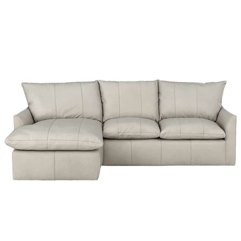 Hopewell 2 - Piece Leather Sofa Chaise, Light Gray - Coja