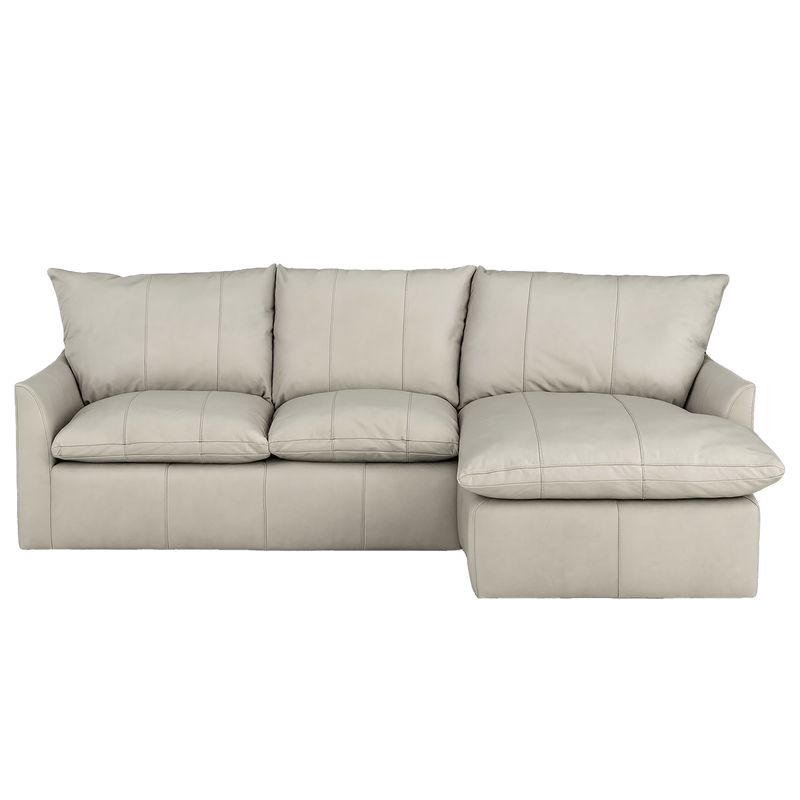 Hopewell 2 - Piece Leather Sofa Chaise, Light Gray - Coja