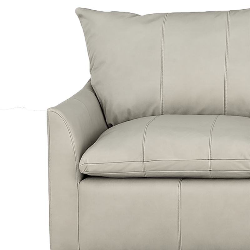 Hopewell 3 - Piece Leather Sectional with Chaise Lounge, Light Gray - Coja