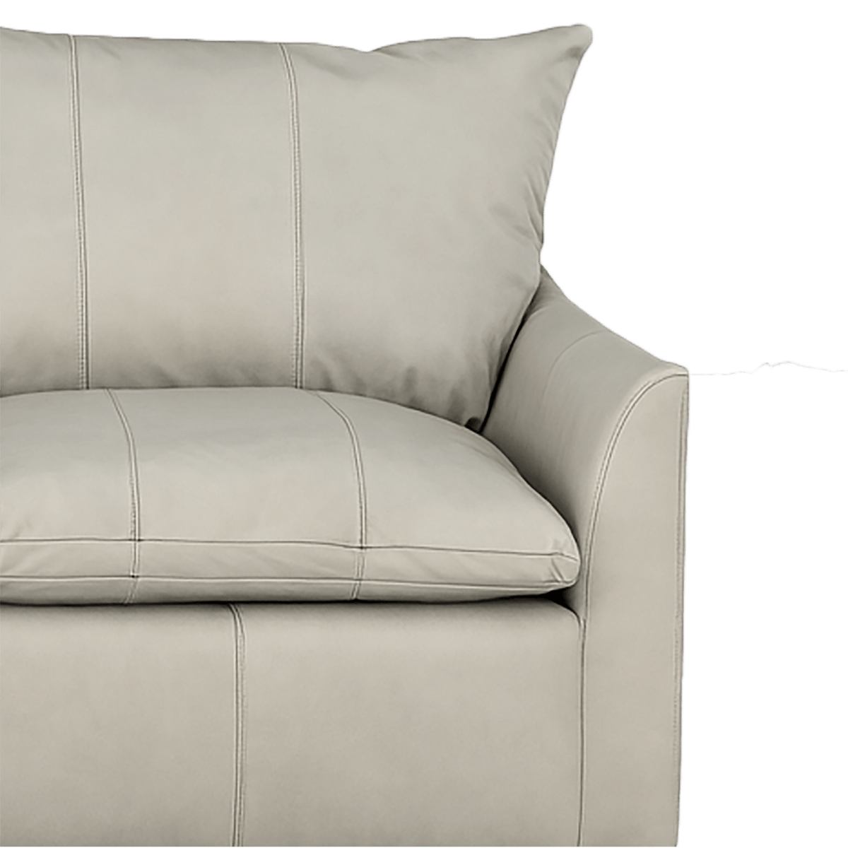 Hopewell 3 - Piece Leather Sectional with Chaise Lounge, Light Gray - Coja