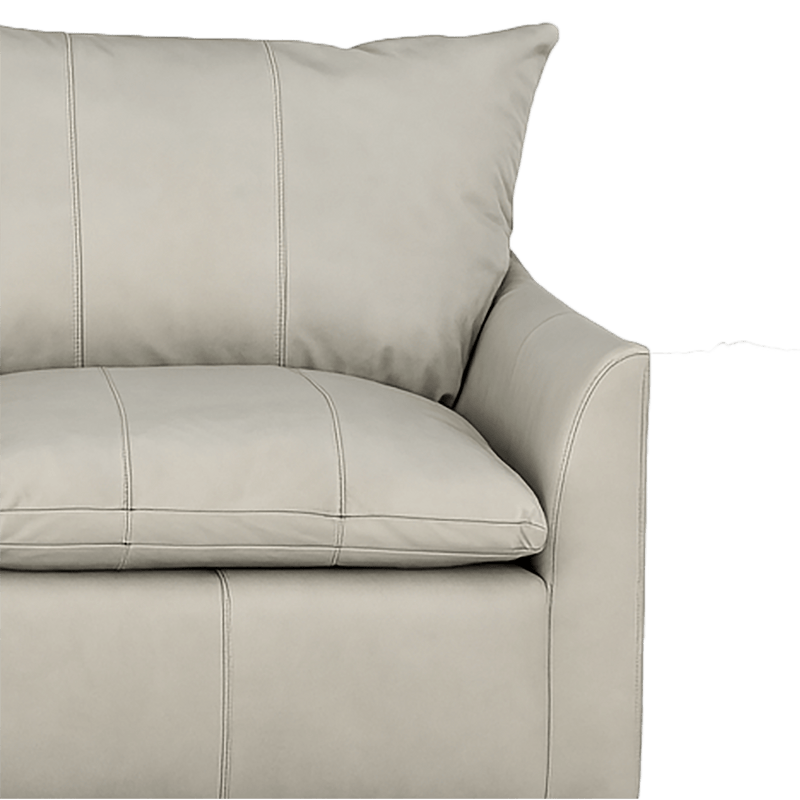 Hopewell 2 - Piece Leather Sofa Chaise, Light Gray - Coja