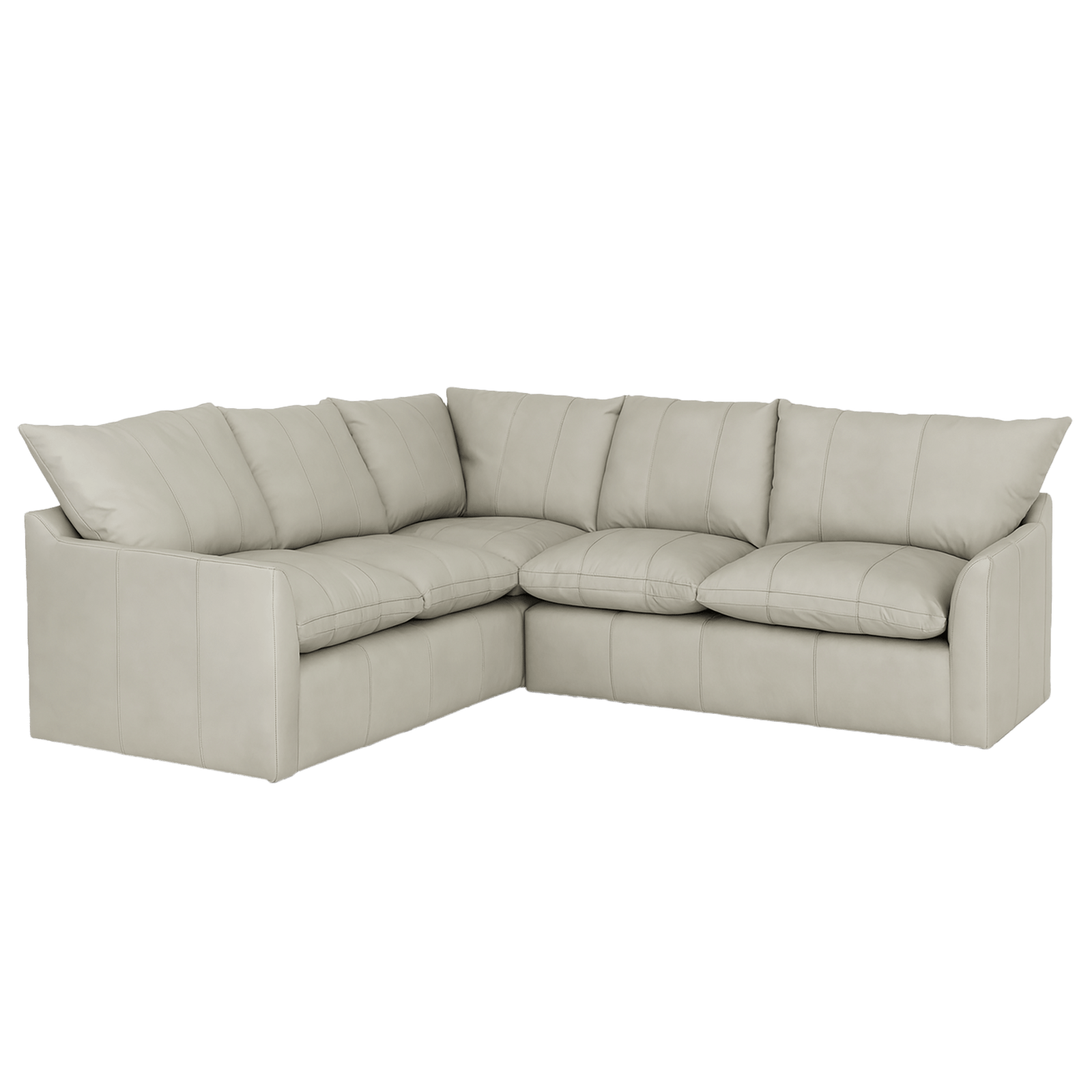 Hopewell 2-Piece Leather Sectional, Light Gray