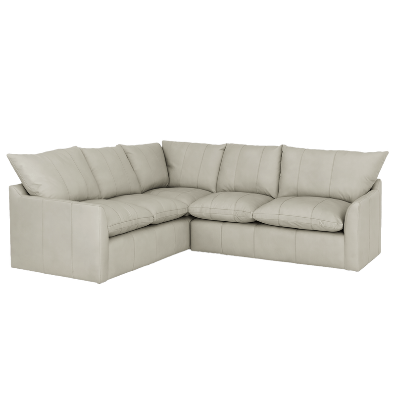 Hopewell 2 - Piece Leather Sectional, Light Gray - Coja