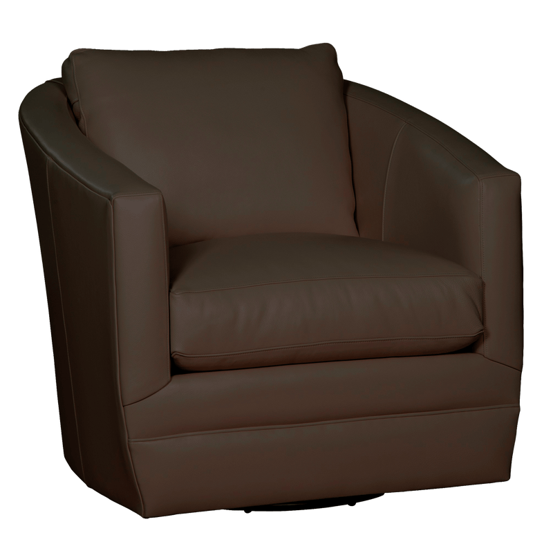 Ivorine Genuine Leather Swivel Glider Chair - Made in U.S.A. - Coja