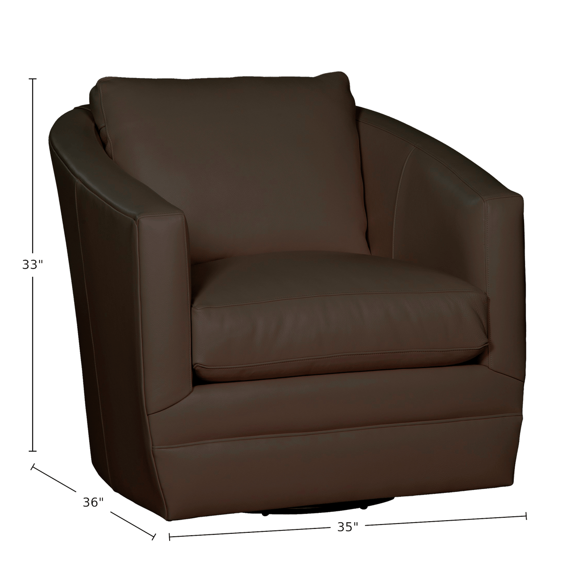 Ivorine Genuine Leather Swivel Glider Chair - Made in U.S.A. - Coja