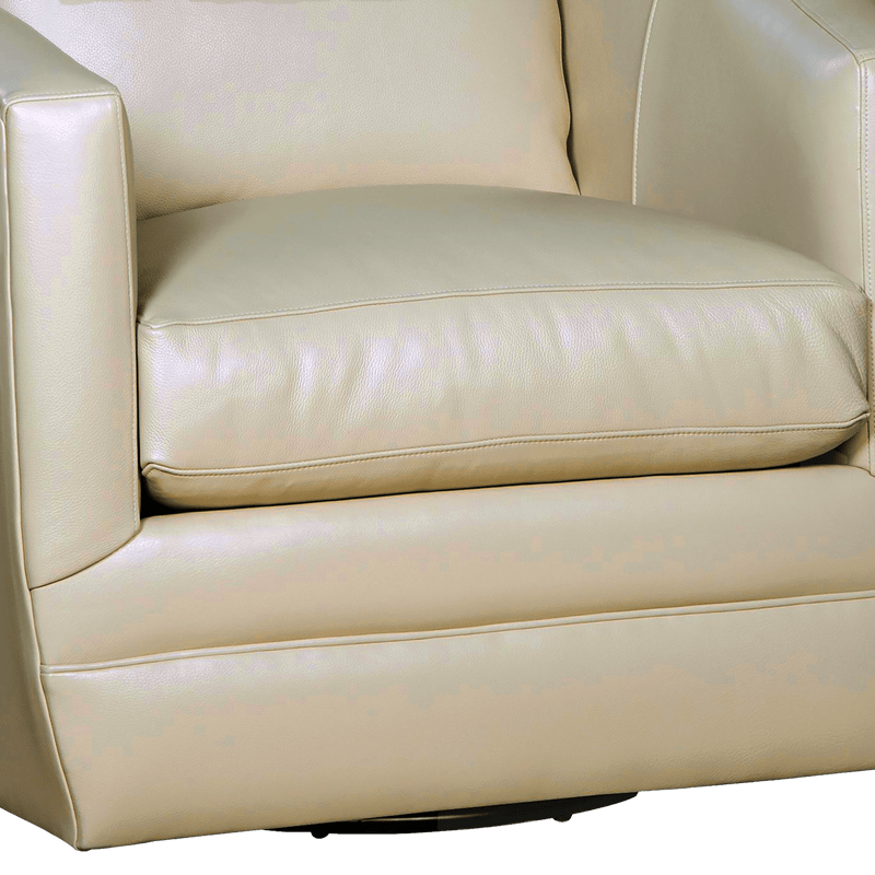 Ivorine Genuine Leather Swivel Glider Chair - Made in U.S.A. - Coja