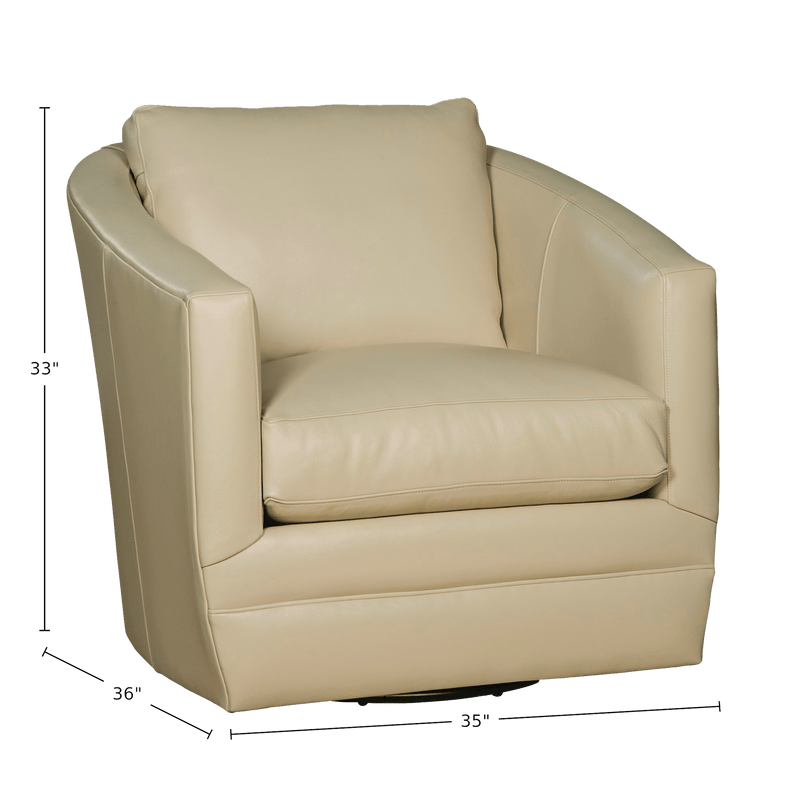 Ivorine Genuine Leather Swivel Glider Chair - Made in U.S.A. - Coja