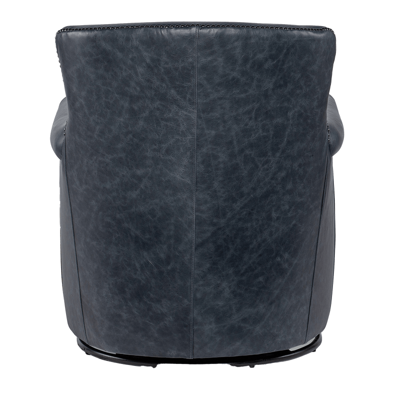Jaxonn 29" Wide Side Chair, Leather, Blue - Coja