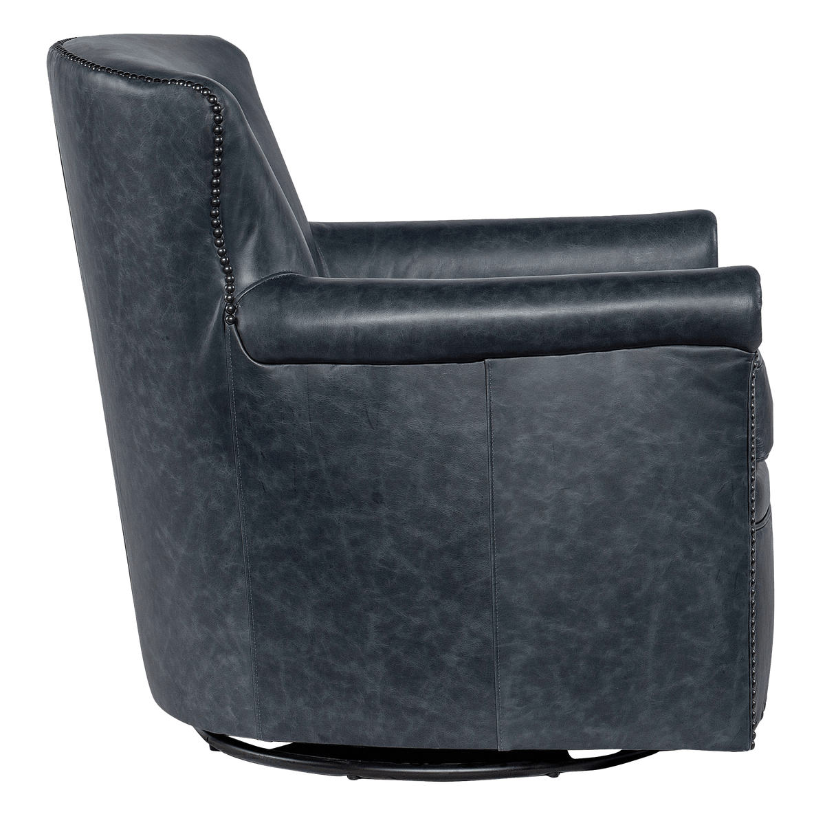 Jaxonn 29&quot; Wide Side Chair, Leather, Blue - Coja