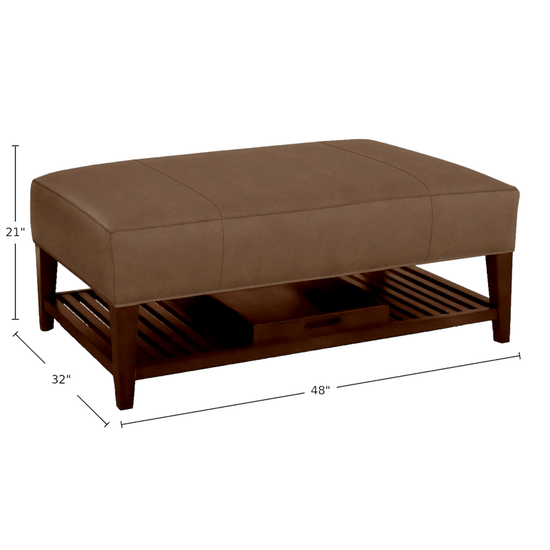 Jeaven Genuine Leather Ottoman - Made in U.S.A. - Coja