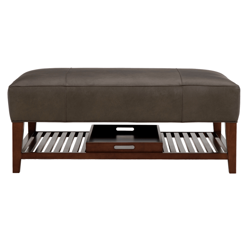 Jeaven Genuine Leather Ottoman - Made in U.S.A. - Coja