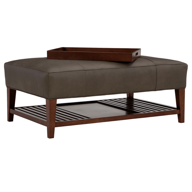 Jeaven Genuine Leather Ottoman - Made in U.S.A. - Coja