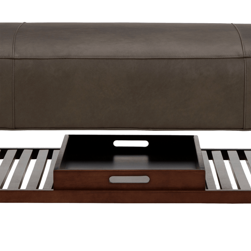 Jeaven Genuine Leather Ottoman - Made in U.S.A. - Coja