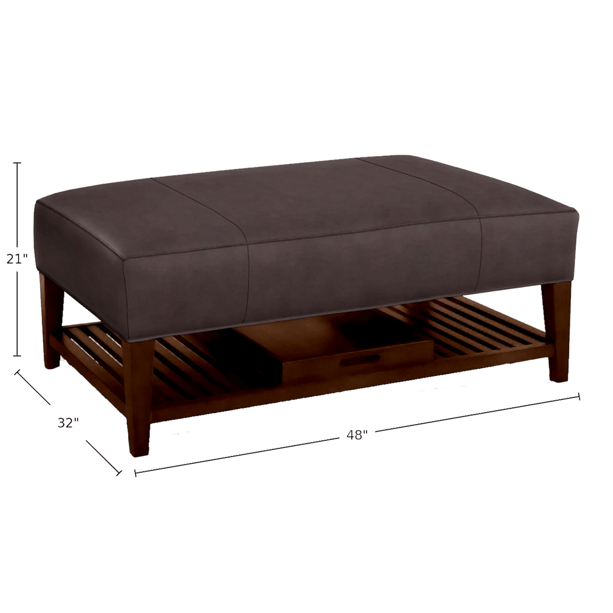 Jeaven Genuine Leather Ottoman - Made in U.S.A. - Coja