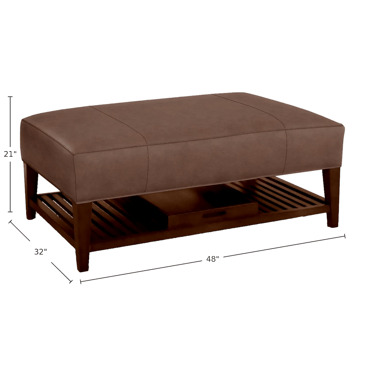 Jeaven Genuine Leather Ottoman - Made in U.S.A. - Coja