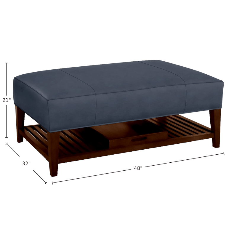 Jeaven Genuine Leather Ottoman - Made in U.S.A. - Coja