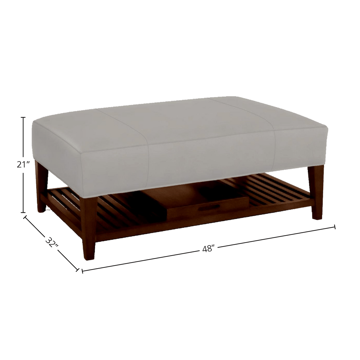 Jeaven Genuine Leather Ottoman - Made in U.S.A. - Coja