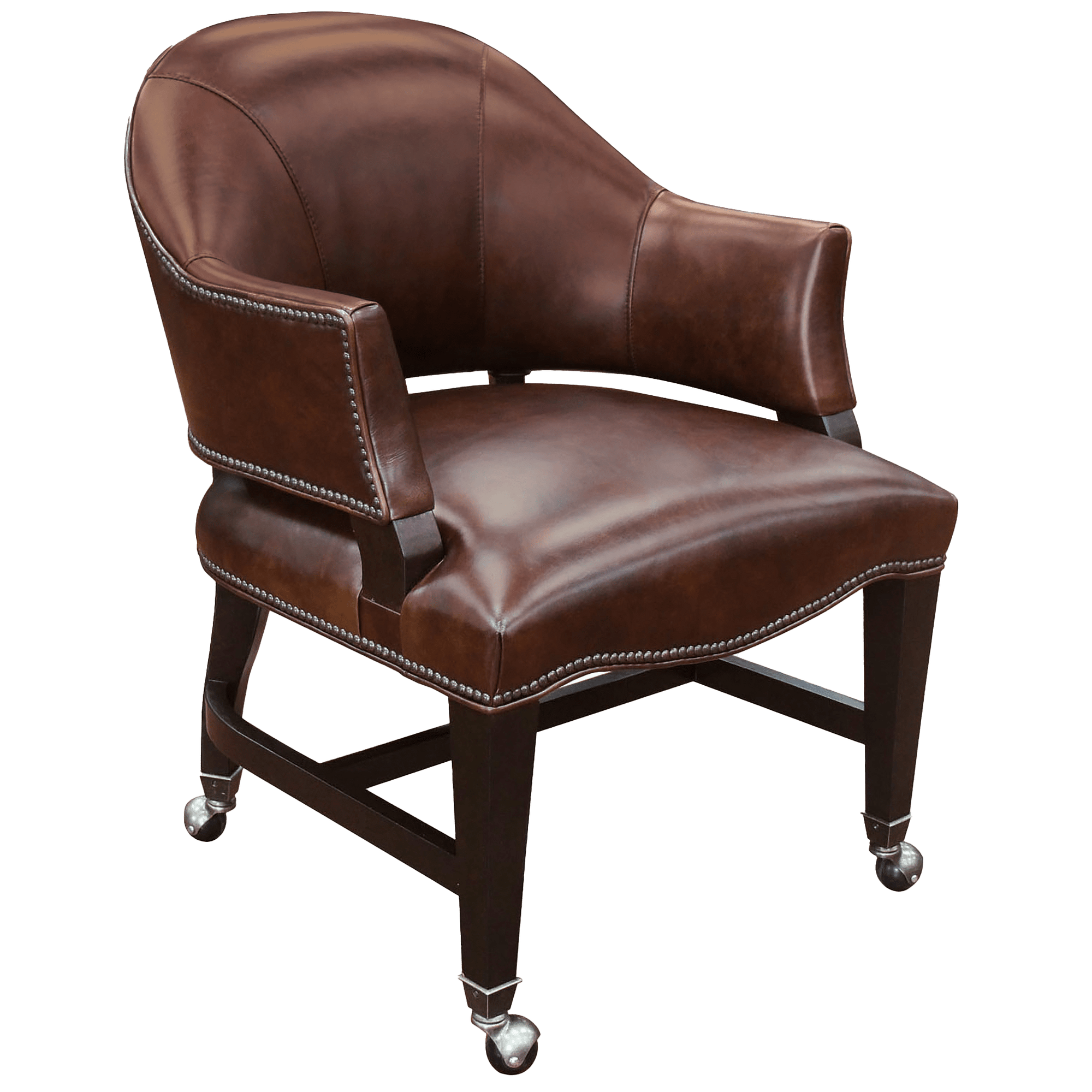 Josia Leather Game Chair, Brown