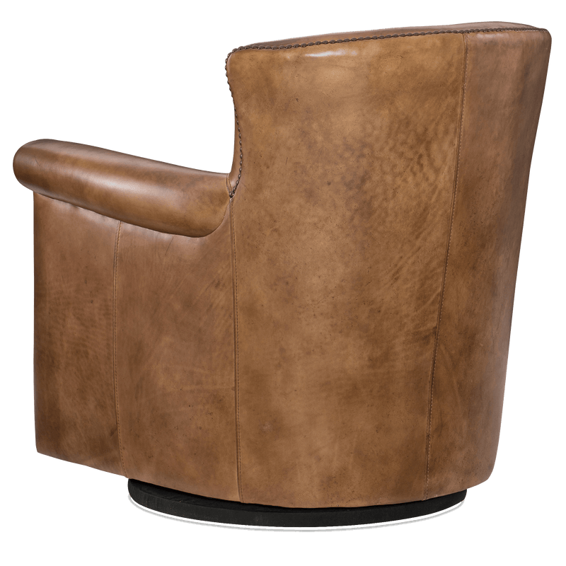 Journee 29" Wide Side Chair, Leather, Brown - Coja