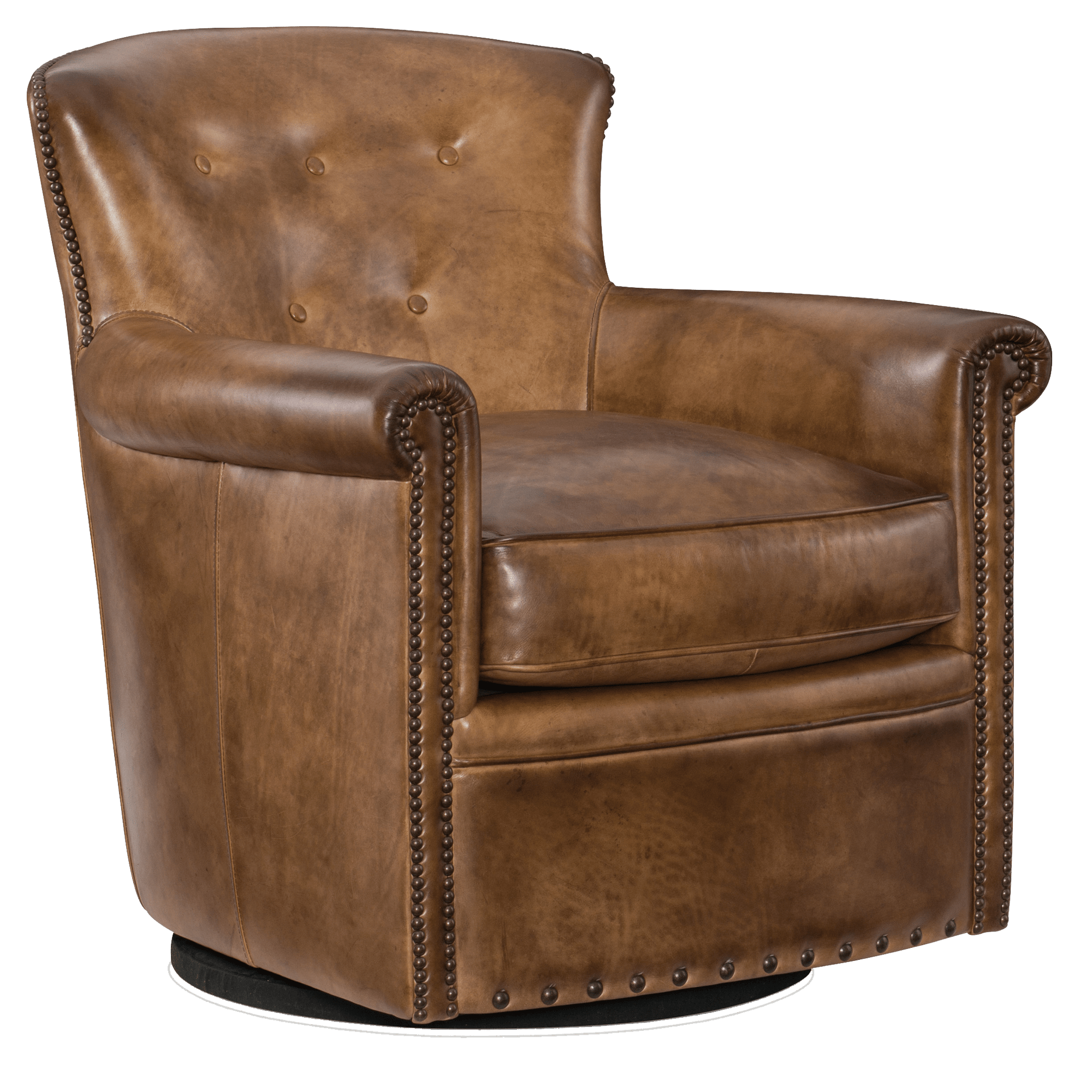 Journee 29" Wide Side Chair, Leather, Brown