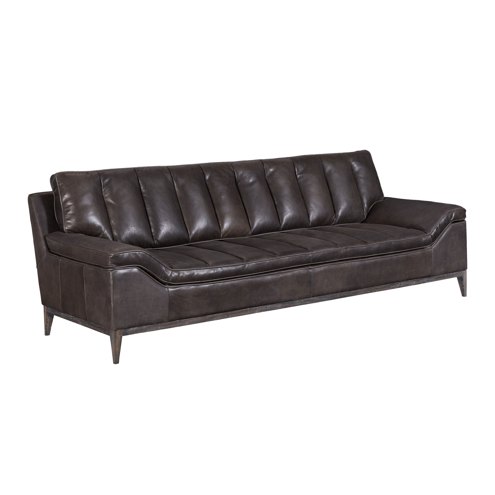 Kandalo 100" Wide Upholstered Leather Sofa, Black - Coja