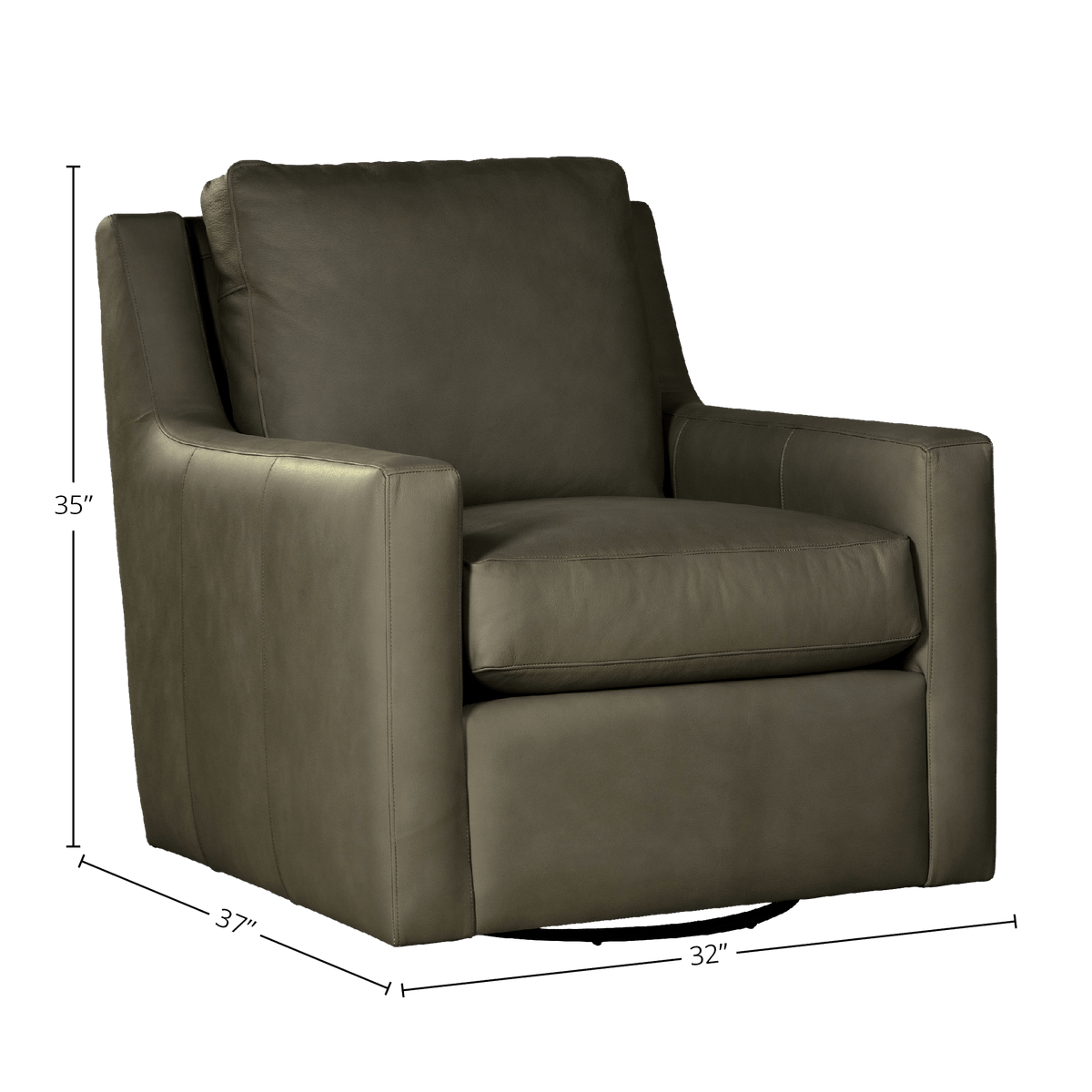 Kimbre Genuine Leather Swivel Glider Chair - Made in U.S.A. - Coja