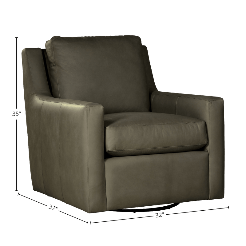 Kimbre Genuine Leather Swivel Glider Chair - Made in U.S.A. - Coja