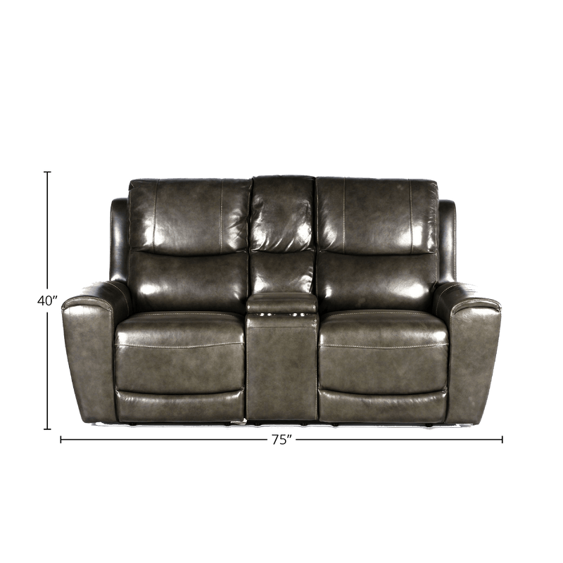 Leogane Leather Power Reclining Loveseat with Articulating Headrest and USB Port - Coja