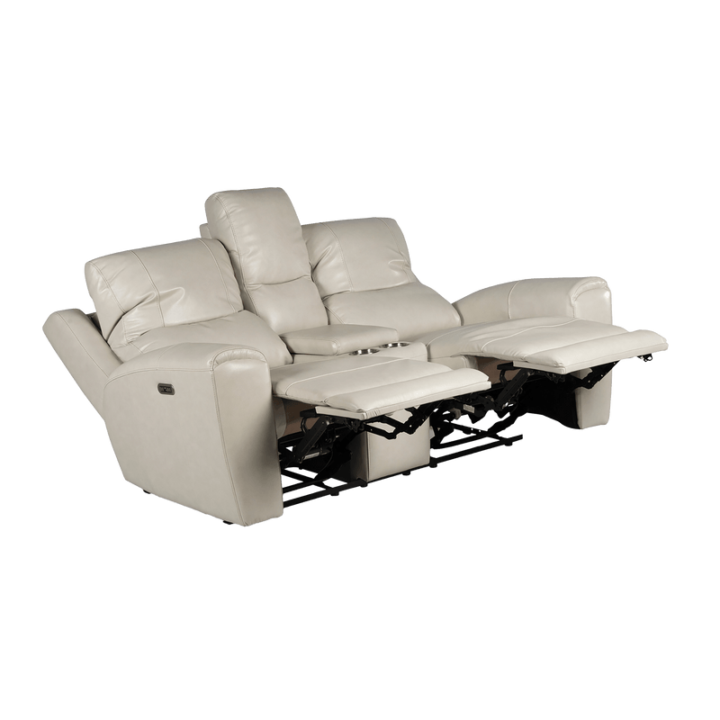 Leogane Leather Power Reclining Sofa and Loveseat Set with Articulating Headrest and USB Ports - Coja