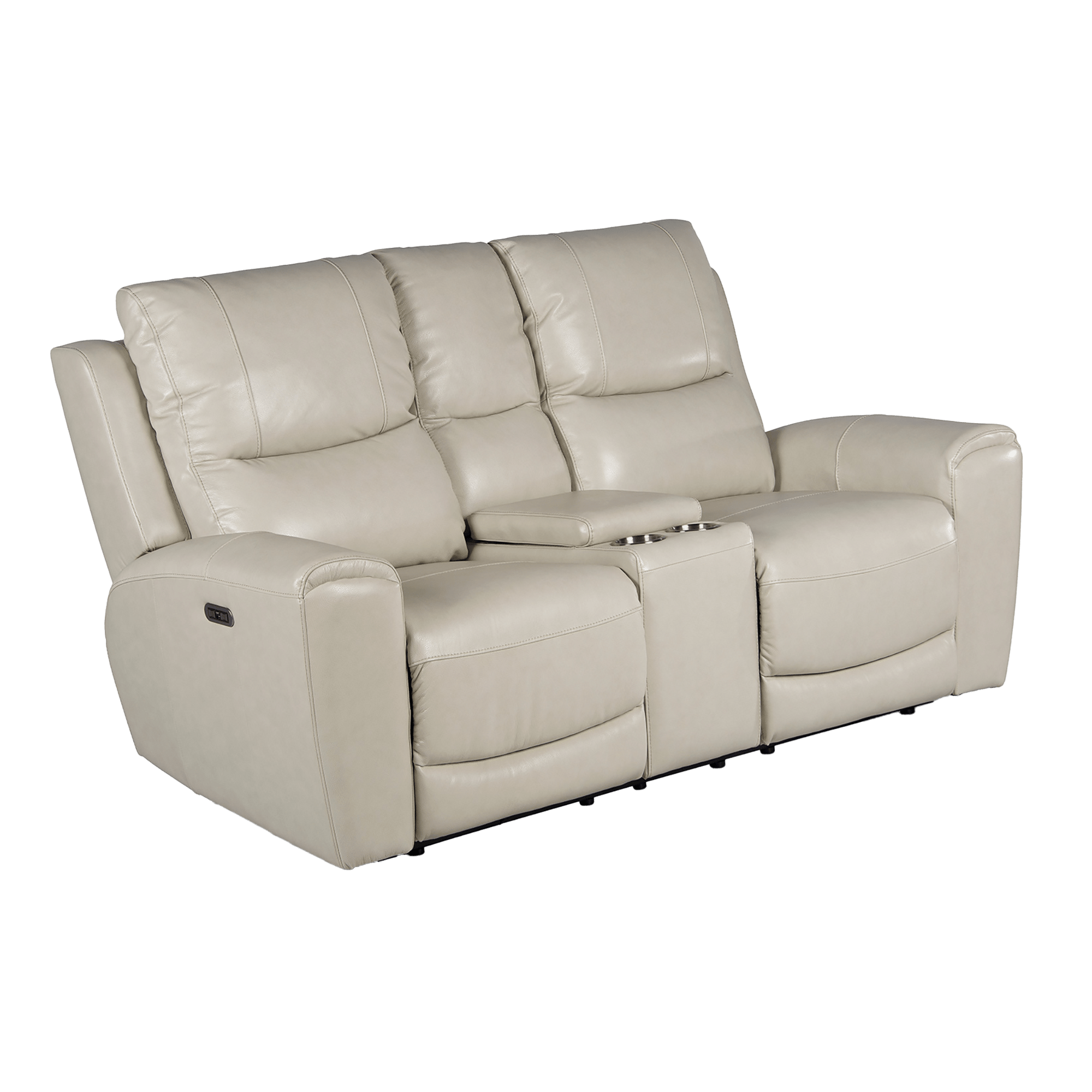 Leogane Leather Power Reclining Loveseat with Articulating Headrest and USB Port