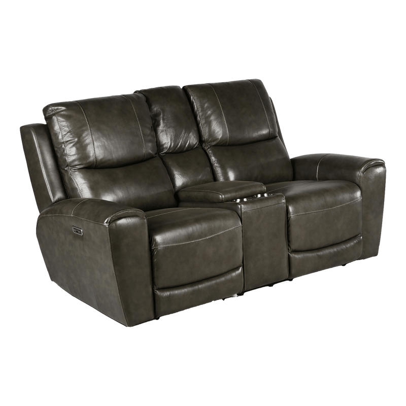 Leogane Leather Power Reclining Sofa and Loveseat Set with Articulating Headrest and USB Ports - Coja