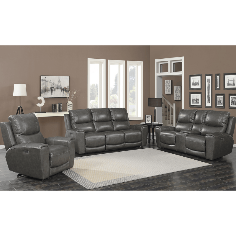 Leogane Sofa, Loveseat and Chair Power Reclining Set with Articulating Headrest and USB Ports - Coja